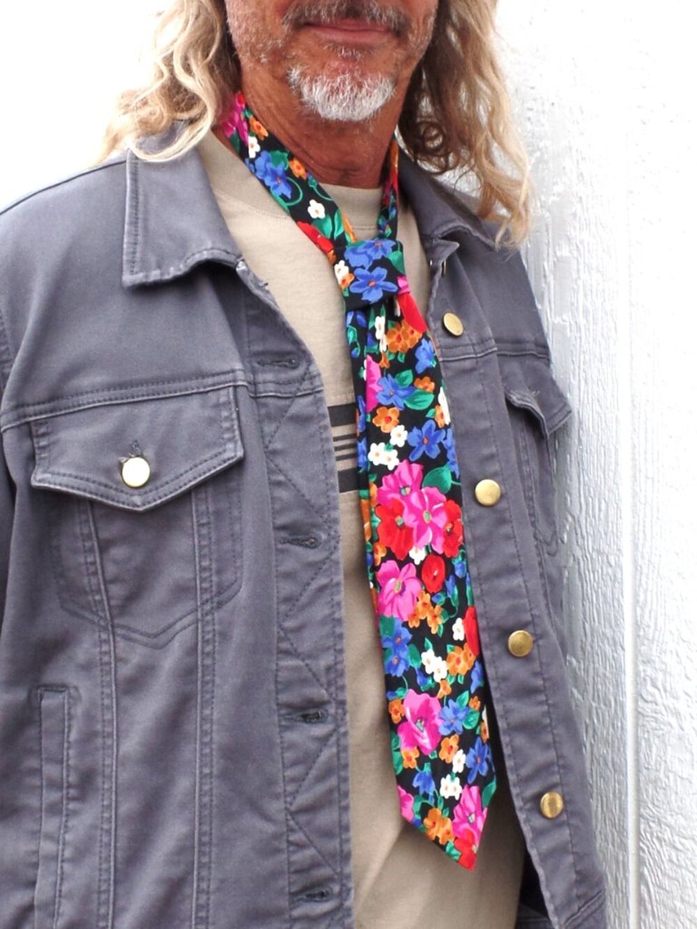Vintage Pierre Fontaine FLORAL SILK Tie